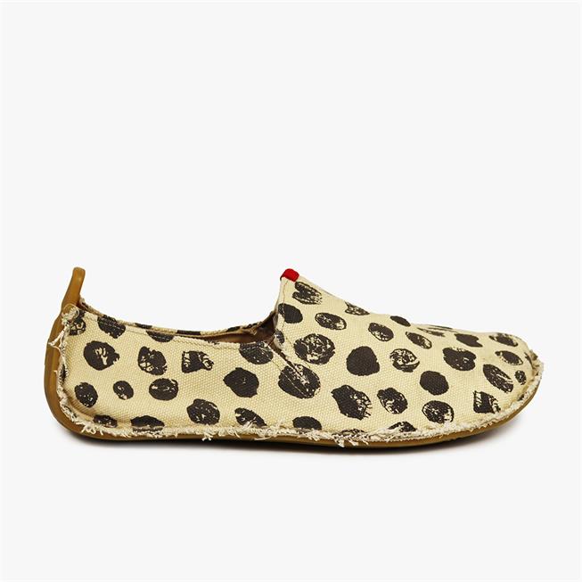 Vivobarefoot ABABA CANVAS DOTS Slip On Dames Beige | JBSGUWK-27