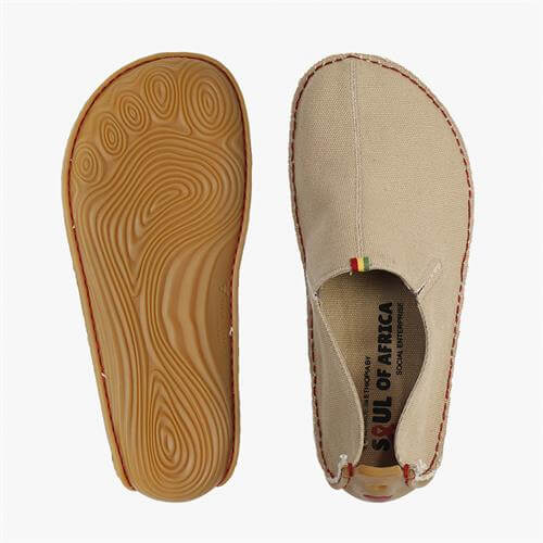 Vivobarefoot ABABA CANVAS Slip On Dames Beige | FIJNKVT-21