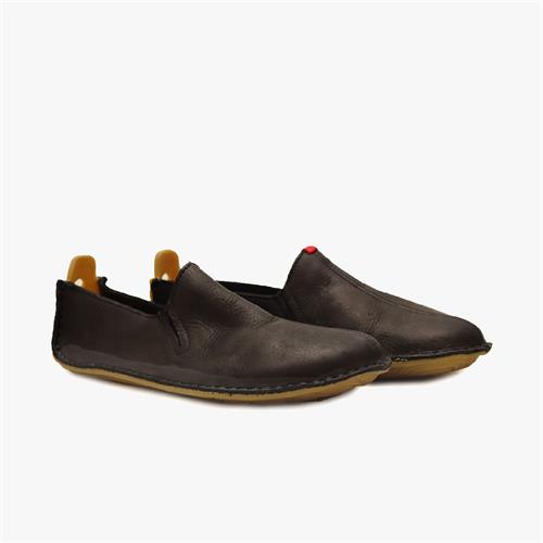 Vivobarefoot ABABA LEATHER Slip On Dames Zwart | WQKOISX-82