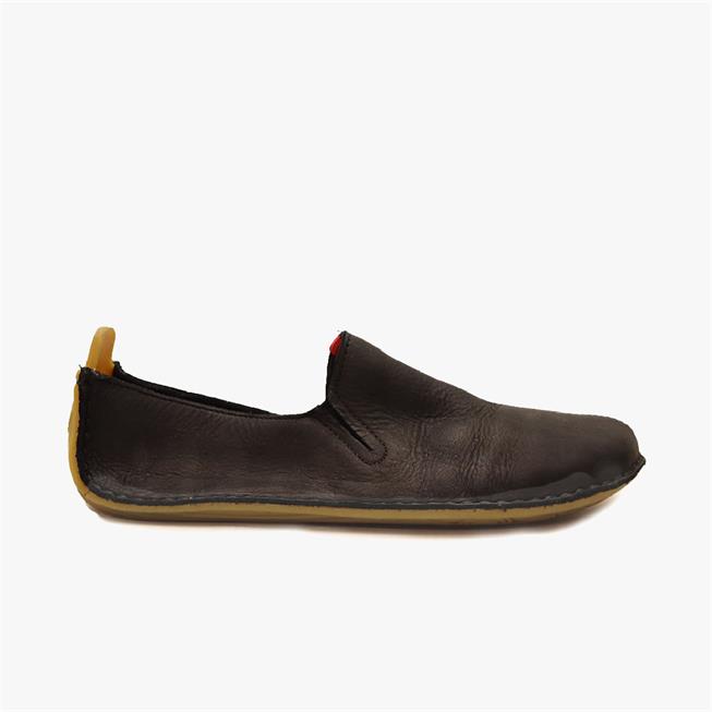 Vivobarefoot ABABA LEATHER Slip On Dames Zwart | WQKOISX-82