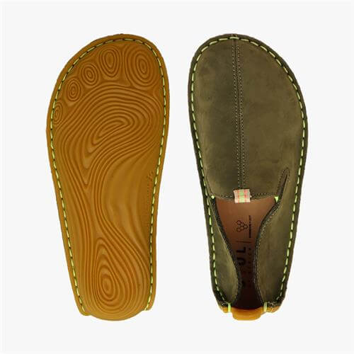 Vivobarefoot ABABA Slip On Kinderen Brown/Green | SFMYOHC-59