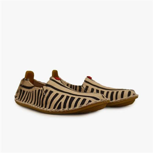 Vivobarefoot ABABA ZEBRA Slip On Kinderen Beige/Black | NXJDYSM-92