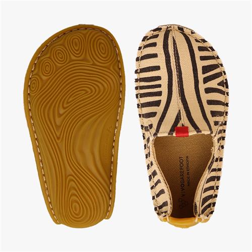 Vivobarefoot ABABA ZEBRA Slip On Kinderen Beige/Black | NXJDYSM-92