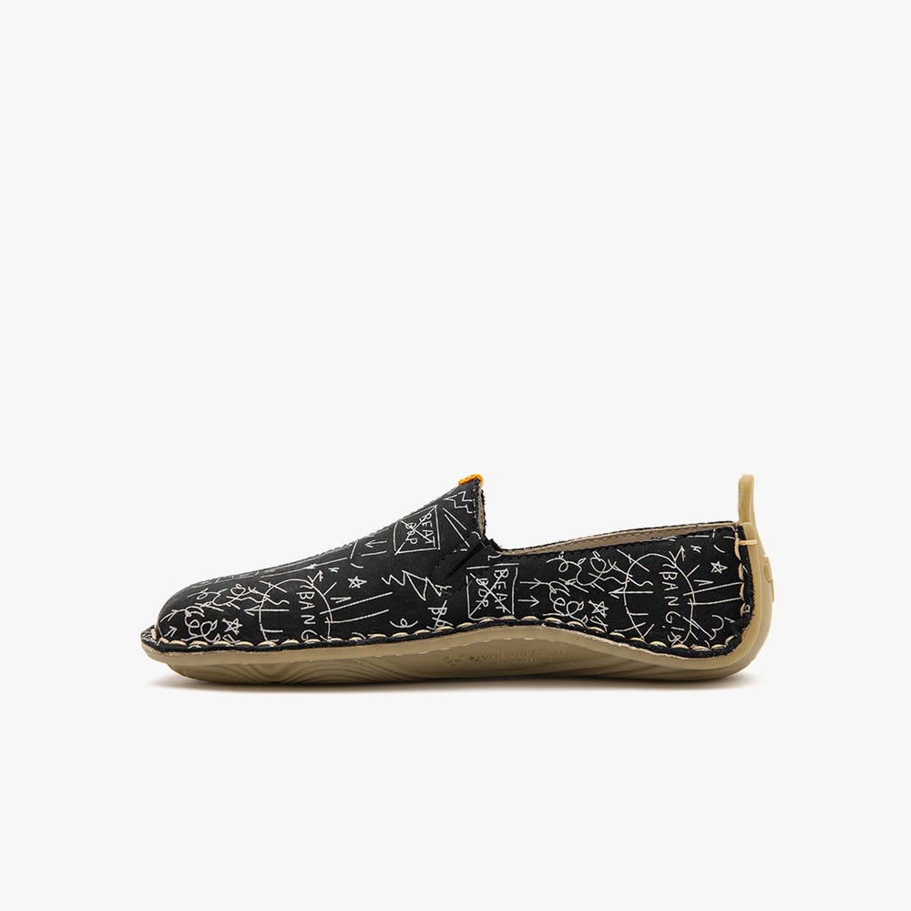 Vivobarefoot Ababa Basquiat Slip On Kinderen Zwart | PNQFLIM-43