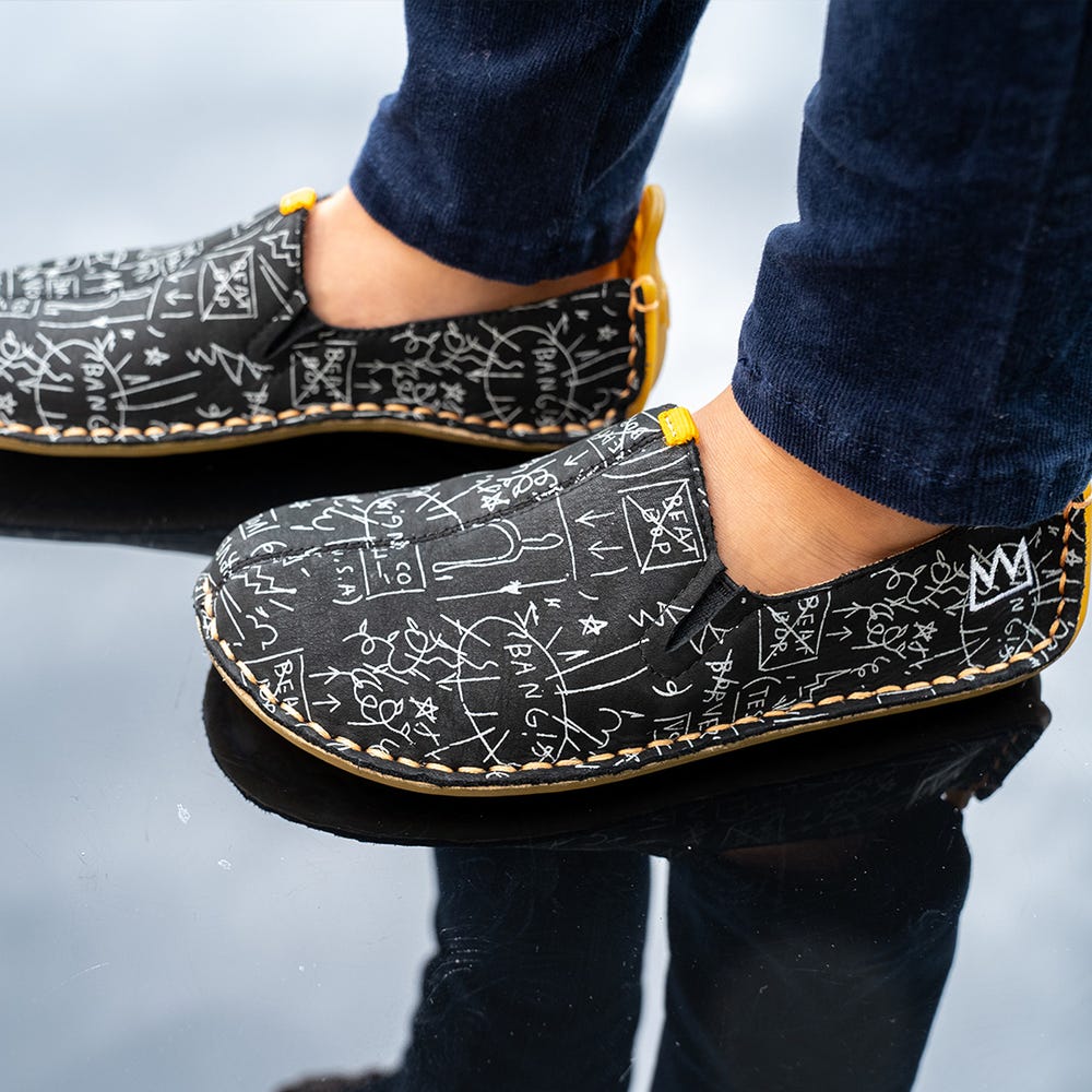 Vivobarefoot Ababa Basquiat Slip On Kinderen Zwart | PNQFLIM-43