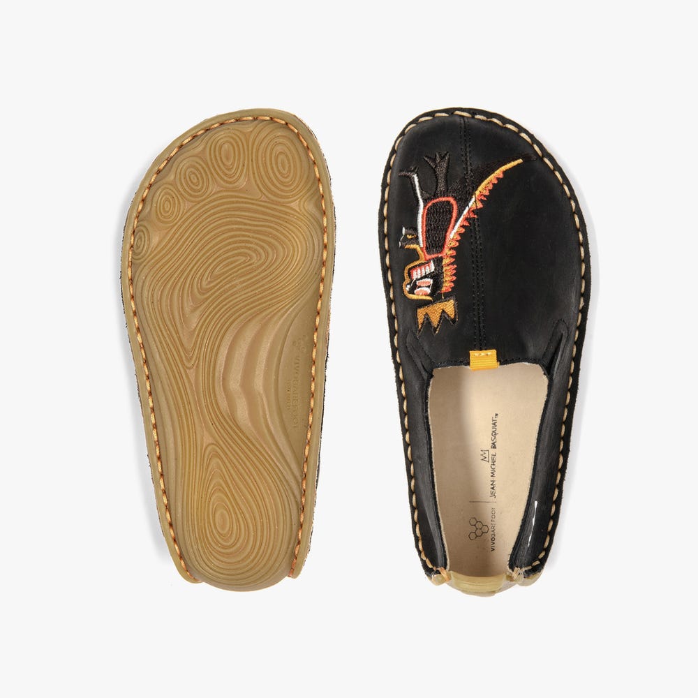 Vivobarefoot Ababa Basquiat Slip On Kinderen Zwart | XQGTHJO-84