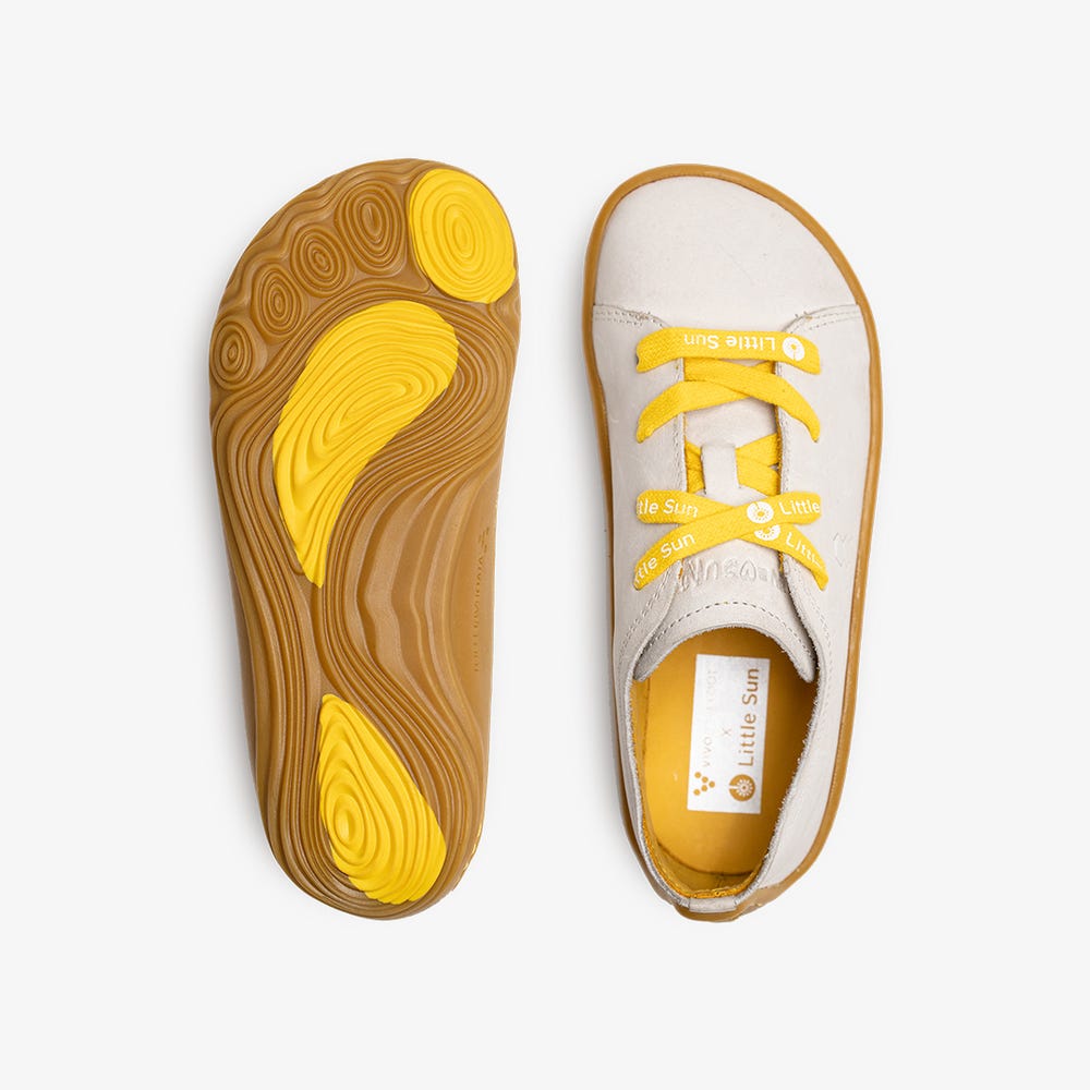 Vivobarefoot Addis Little Sun Sneakers Kinderen Beige | QDXPEIC-72