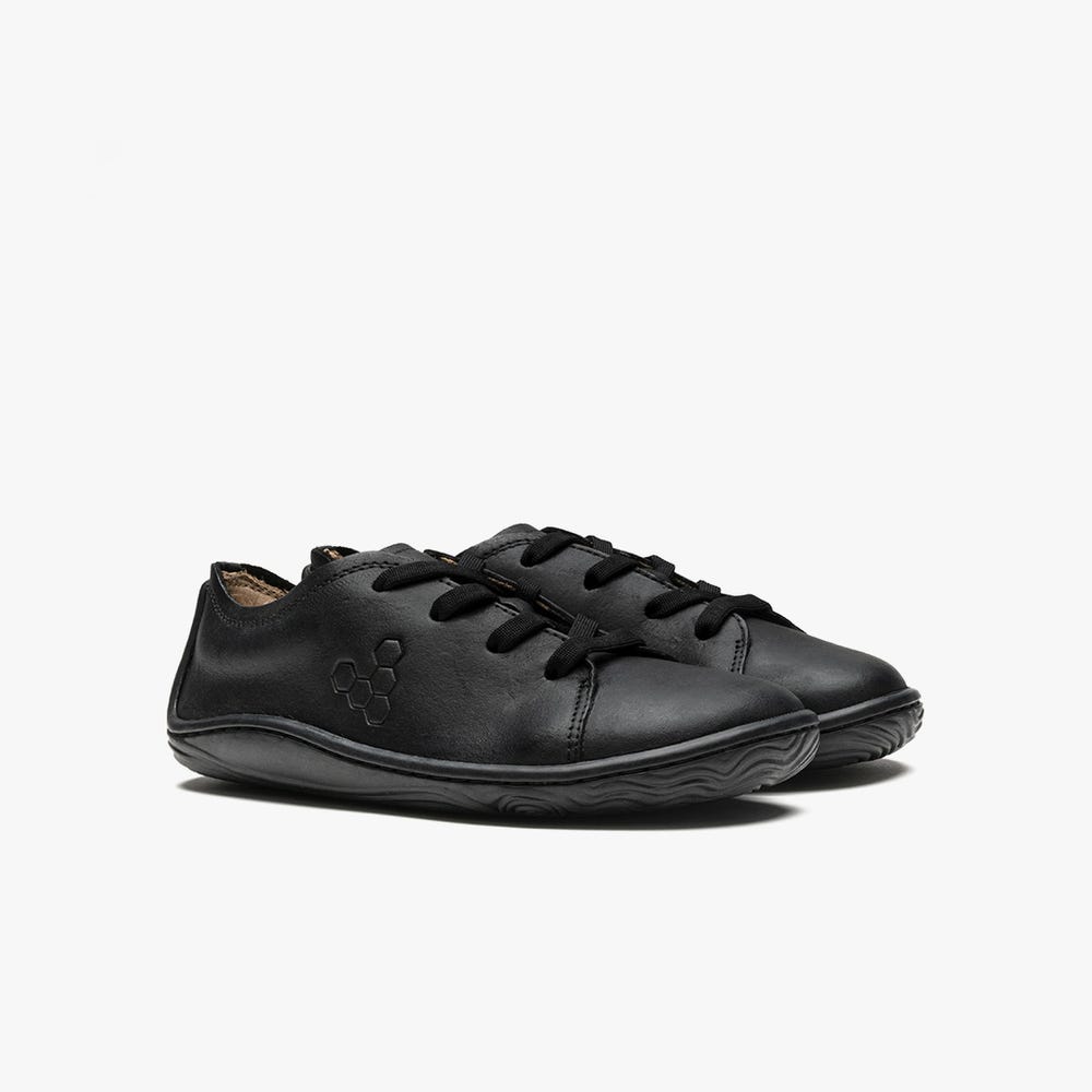 Vivobarefoot Addis School Sneakers Kinderen Zwart | MZWSRGY-13