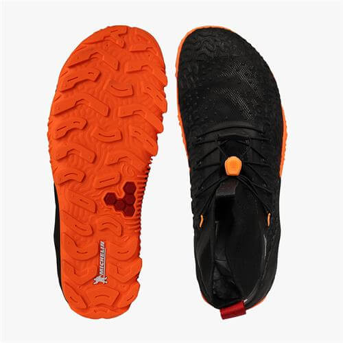 Vivobarefoot ESC TEMPEST Trailschoenen Heren Obsidian/Orange | IHMUCPZ-39