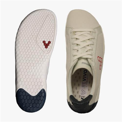 Vivobarefoot GEO COURT ECO Sneakers Dames White/Navy/Red | PRVLFMJ-48