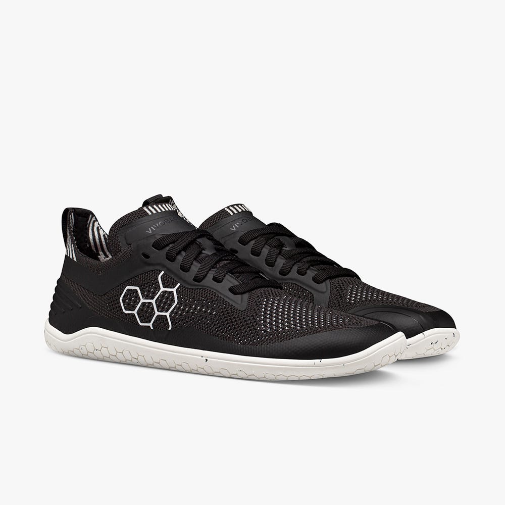 Vivobarefoot Geo Racer Knit Loopschoenen Heren Obsidian | GIADRJT-40