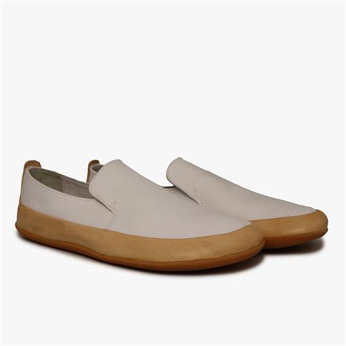 Vivobarefoot Opanka Slip On Dames White/Brown | KTOBJYH-39