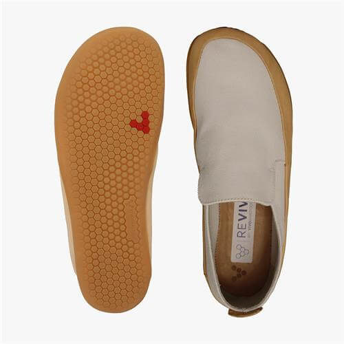 Vivobarefoot Opanka Slip On Dames White/Brown | KTOBJYH-39