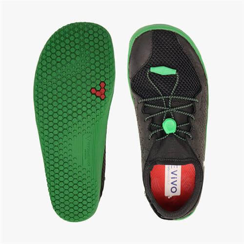 Vivobarefoot PRIMUS Sneakers Kinderen Black/Green | ENFSAOB-97