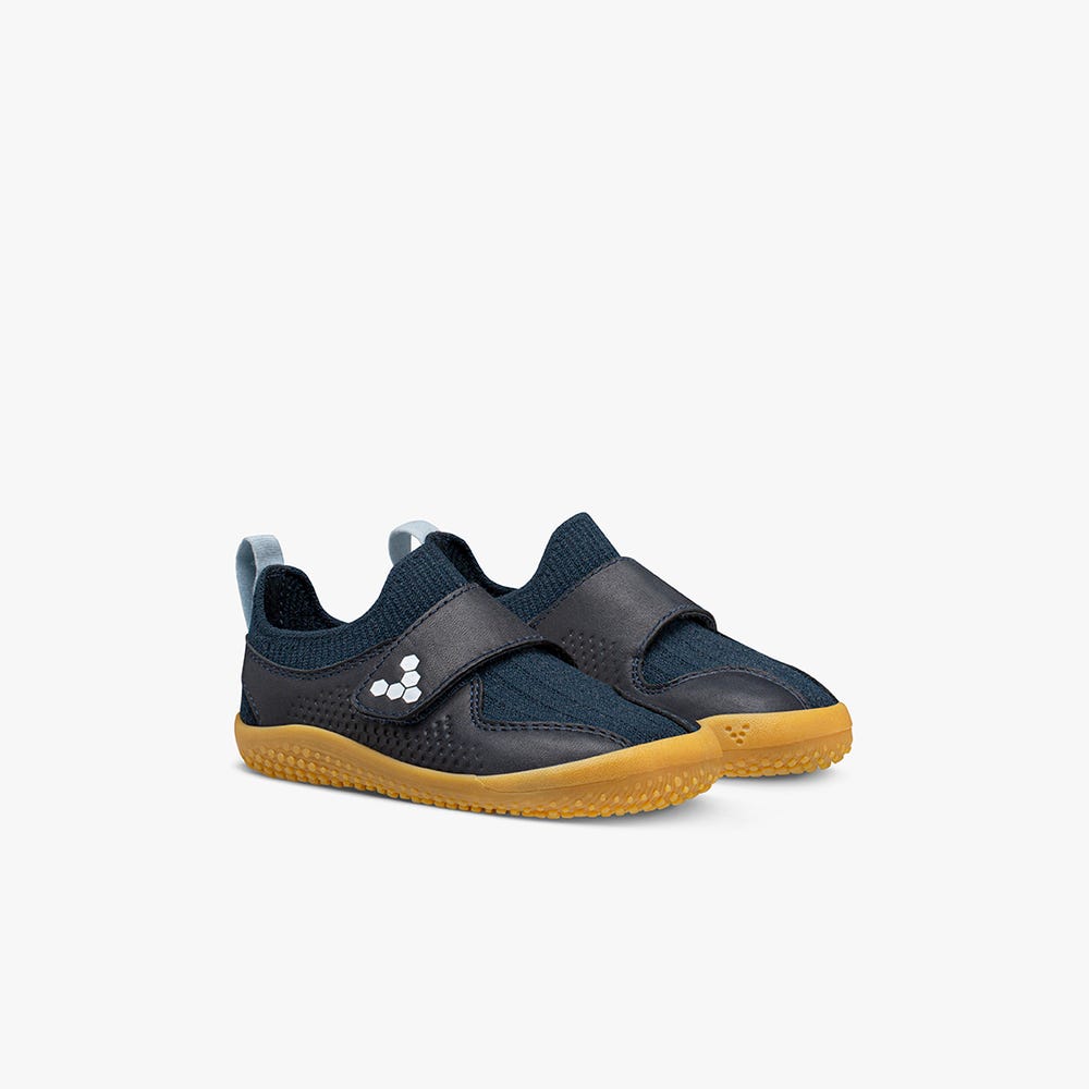 Vivobarefoot Primus Knit II Kleuter Sneakers Kinderen Black/Navy | ELCZQYB-58