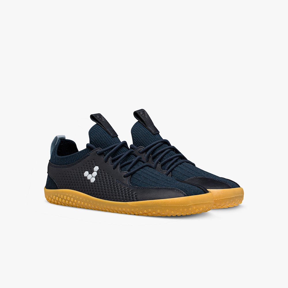 Vivobarefoot Primus Knit II Sneakers Kinderen Black/Navy | APLHVEY-79