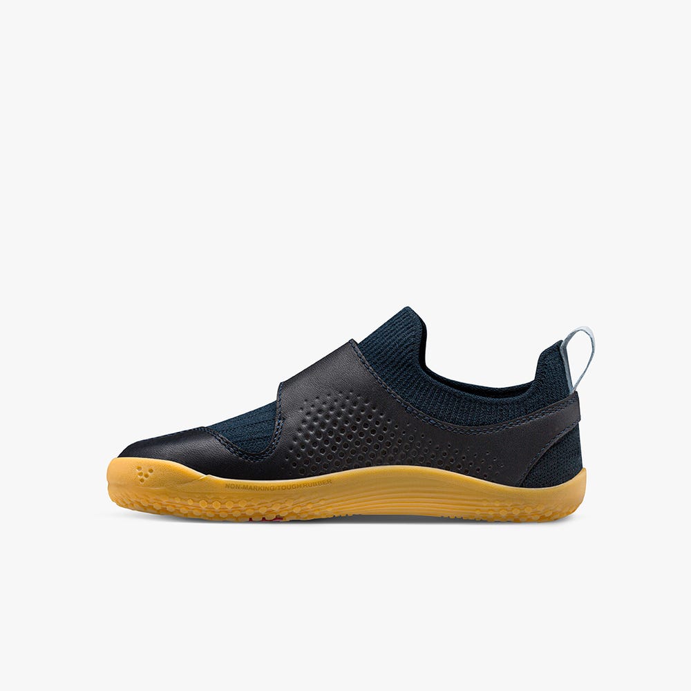 Vivobarefoot Primus Knit II Sneakers Kinderen Black/Navy | LCFQMNE-64