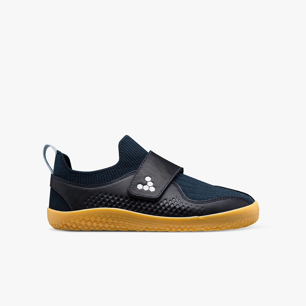 Vivobarefoot Primus Knit II Sneakers Kinderen Black/Navy | LCFQMNE-64