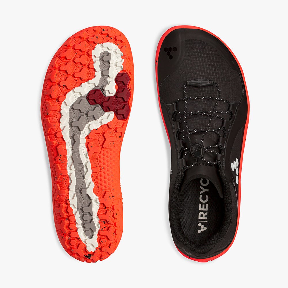 Vivobarefoot Primus Trail II All Weather FG Trailrunningschoenen Dames Obsidian/Orange | BGYWHMN-10