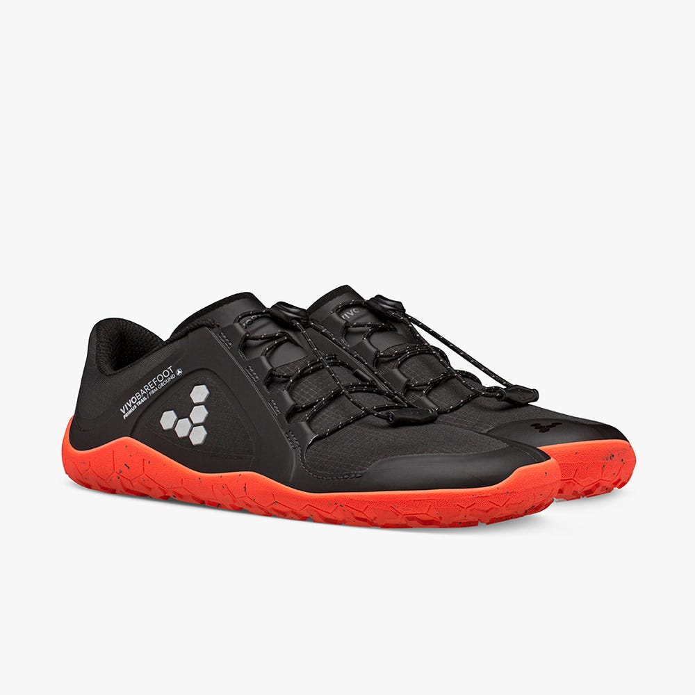 Vivobarefoot Primus Trail II All Weather FG Trailrunningschoenen Dames Obsidian/Orange | BGYWHMN-10