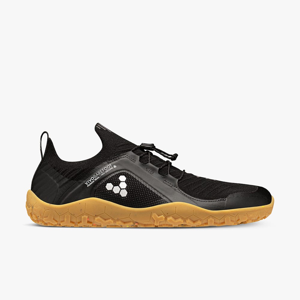 Vivobarefoot Primus Trail Knit FG Trailrunningschoenen Heren Obsidian | HLDEFKC-17