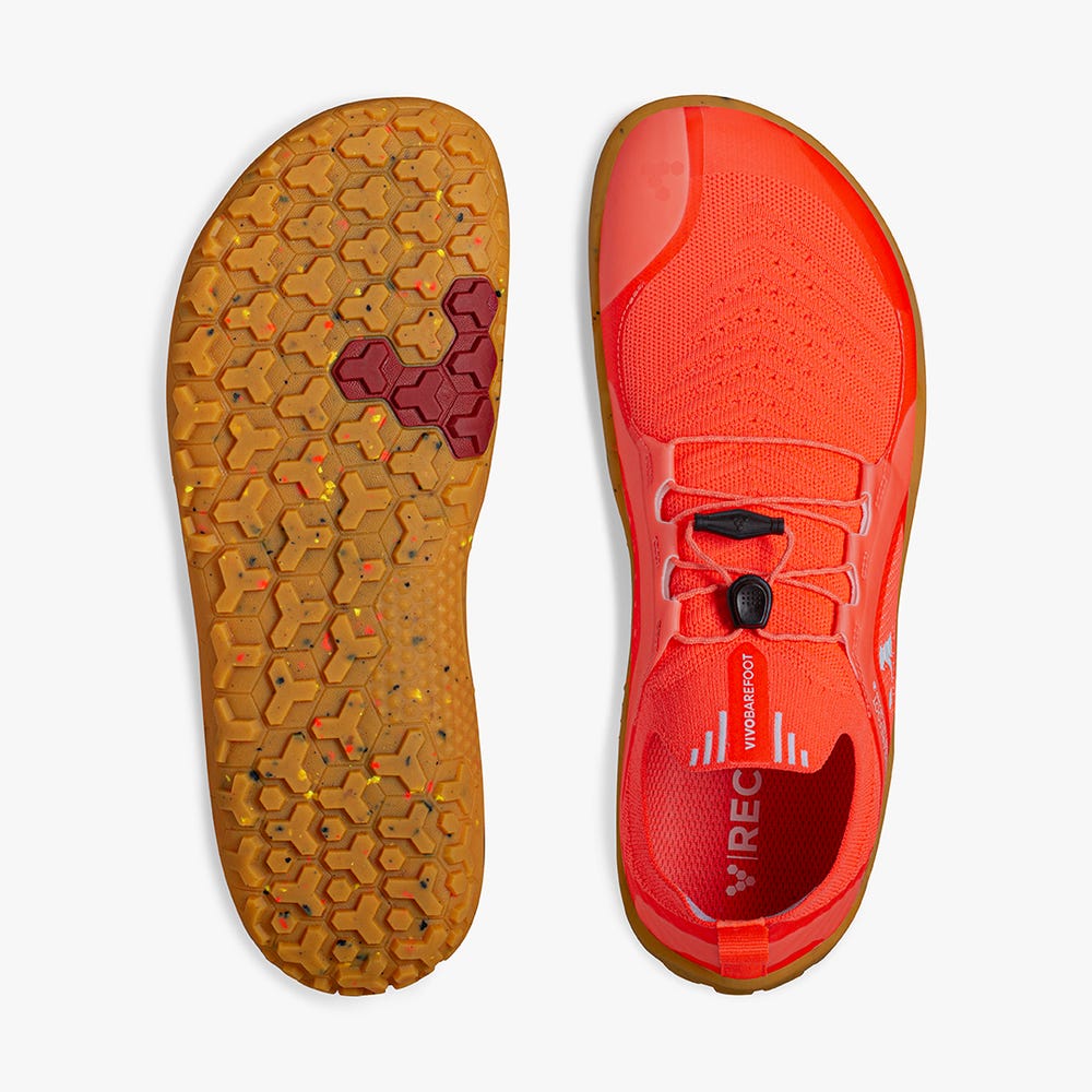 Vivobarefoot Primus Trail Knit FG Trailrunningschoenen Dames Oranje | QCSUYFO-24