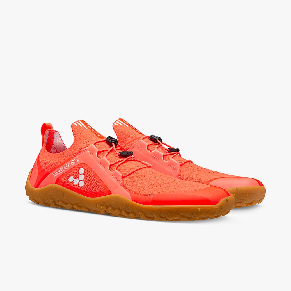 Vivobarefoot Primus Trail Knit FG Trailrunningschoenen Heren Oranje | QHRPLCU-84