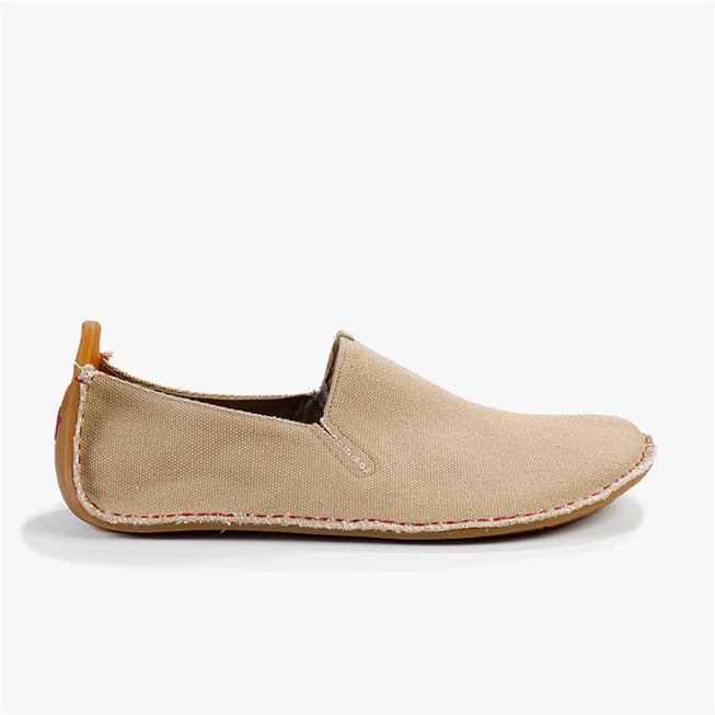 Vivobarefoot ABABA CANVAS Slip On Dames Beige | FIJNKVT-21