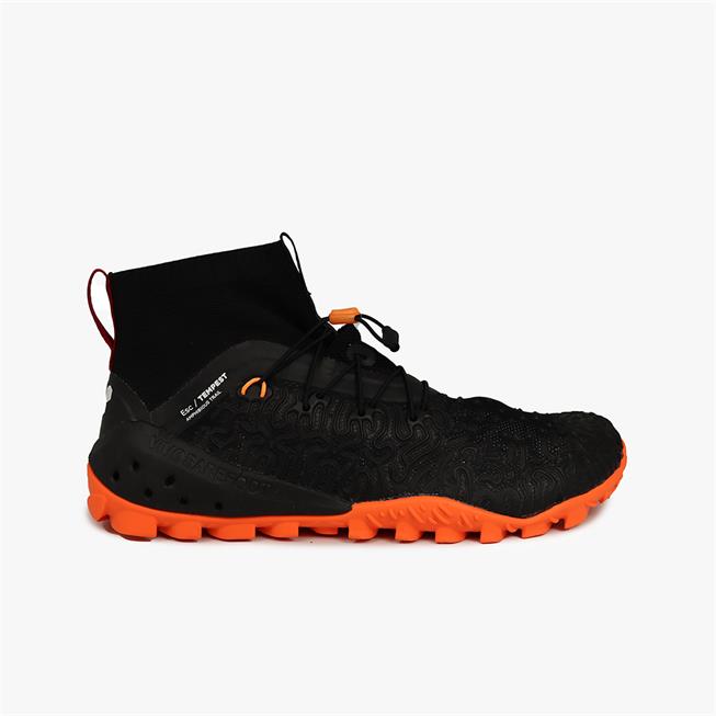 Vivobarefoot ESC TEMPEST Trailschoenen Heren Obsidian/Orange | IHMUCPZ-39